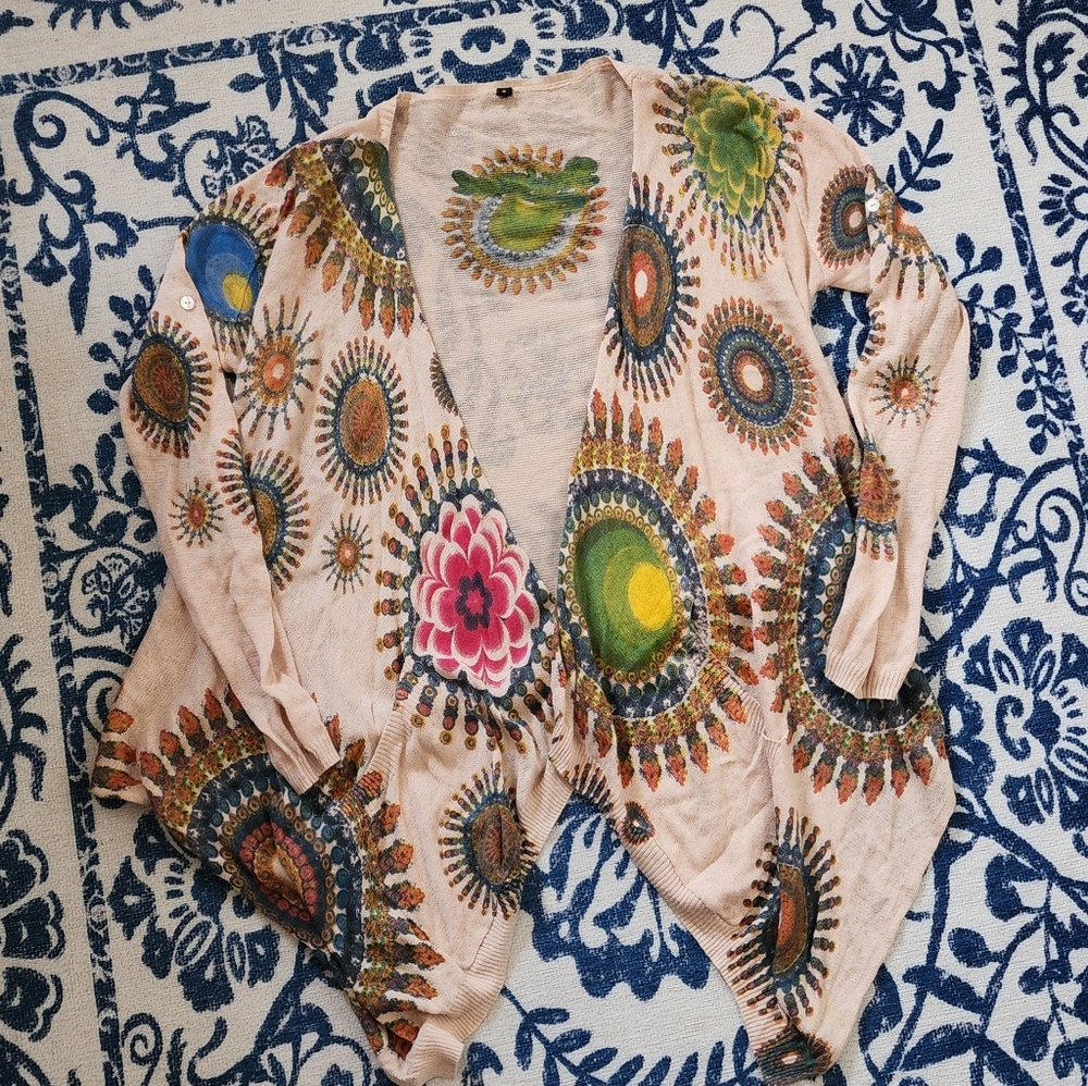 Desigual boho summer cardigan small